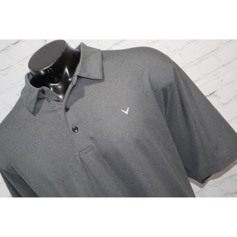 Callaway Polo Mens 3X BIG Gray Short Sleeve Textured Golf Shirt Swing Tech